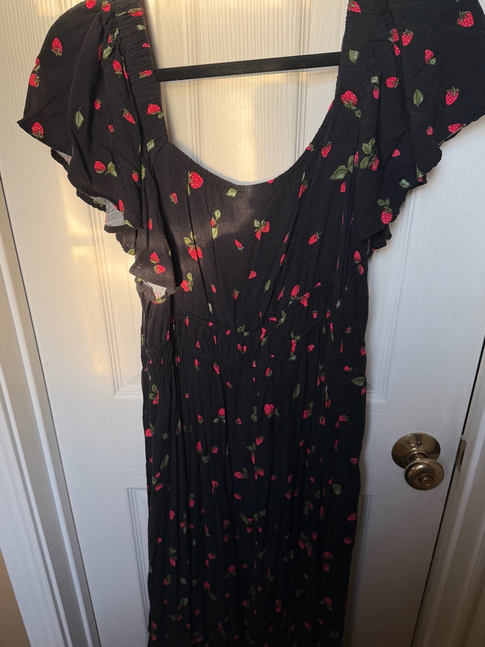 Ava & Viv Black Strawberry-Print Long Dress - Picture 5 of 6